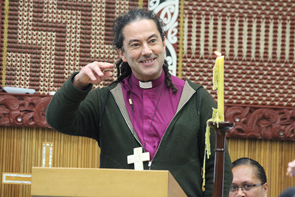 Bishop Justin Duckworth preaching at Tony Gerritsen's installation service.