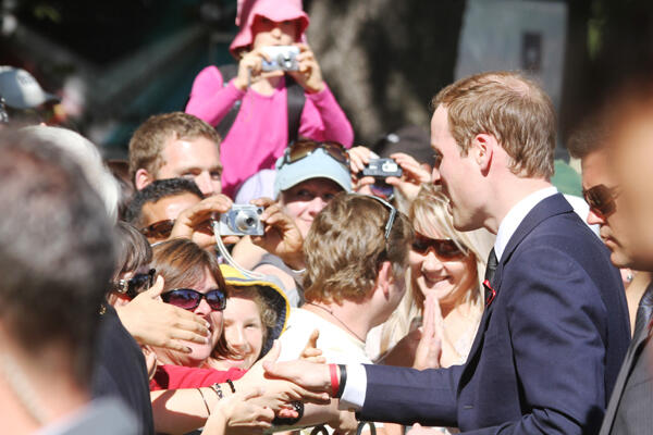 There was no shortage of Cantabrians eager to make Prince William's acquaintance. 