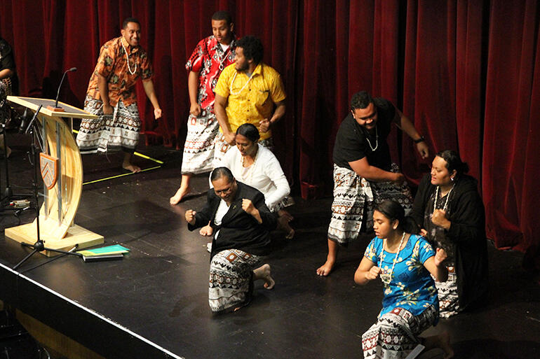 The Lord's Prayer, as enacted by a Fijian worship team.