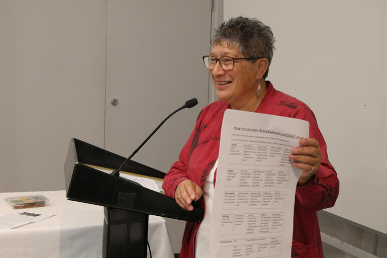 Disability Ministry Educator Cherryl Thompson leads the session on accessibility auditing.