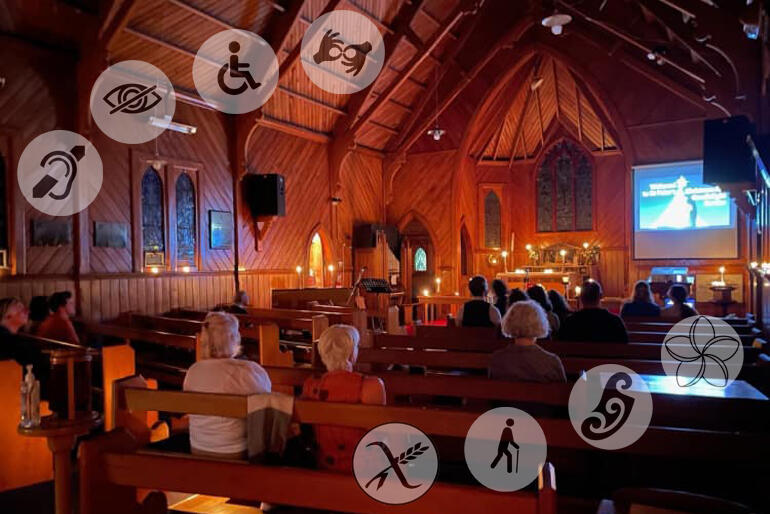 Disability Sunday '25 looks at Trinity & inclusion of all communities in church. Image: St Peter's Kaikoura gather for a candlelit service in 2024. Disability Sunday '25 looks at Trinity & inclusion of all communities in church. Image: St Peter's Kaikoura gather for a candlelit service in 2024.