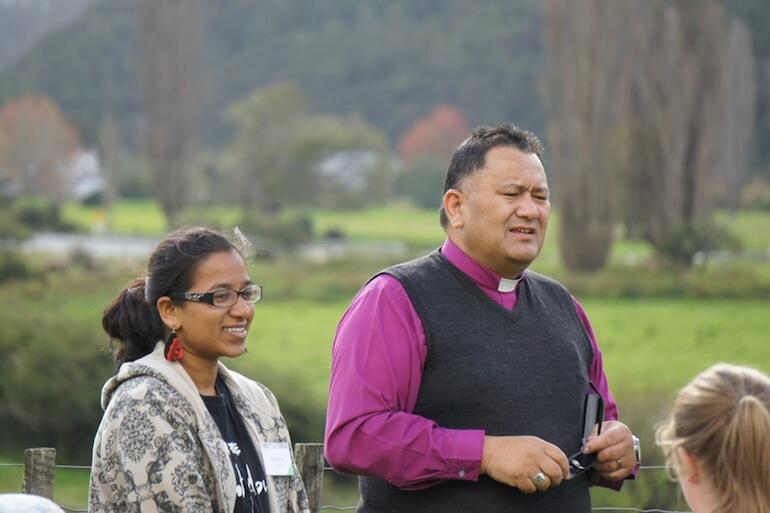 Sharon Yella and Bishop Te Kitohi Pikaahu at the Wesleydale Cairn, Kaeo. Sharon Yella and Bishop Te Kitohi Pikaahu at the Wesleydale Cairn, Kaeo.