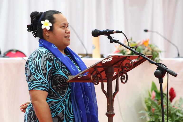 Diocese of Polynesia Anglicare Samoa Coordinator Namuaimana (Mana) Matalavea speaks at Te Hīnota Whānui 2026.
