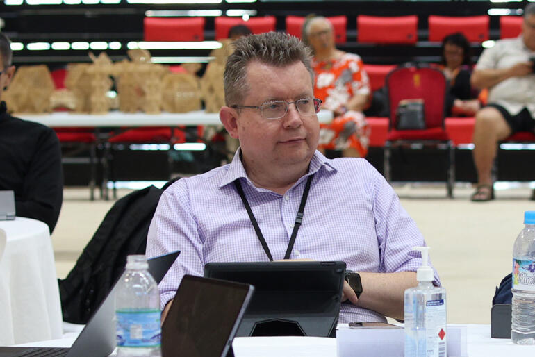 Diocese of Waiapu delegate and IT systems expert Tim Cross who moved the motion on AI technologies in Nuku'alofa this August.