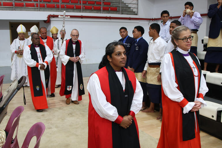Bishops enter the Eucharistic liturgy opening General Synod Te Hīnota Whānui 2026.