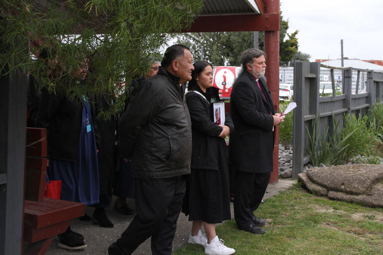 L-R: Bishop Te Kitohi Pikaahu, Karera Wallace and Archbishop Philip Richardson.