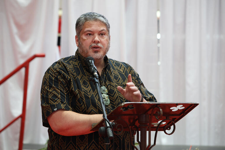 Tumuaki of Te Rau College and Director of the Te Toi Amorangi the Ven Michael Tamihere speaks at the 67th General Synod Te Hīnota Whānui.