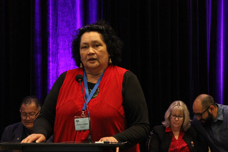 Ven Hannah Pomare tells Synod about training then serving without pay, while College classmates going to Pākehā parishes received full stipends.