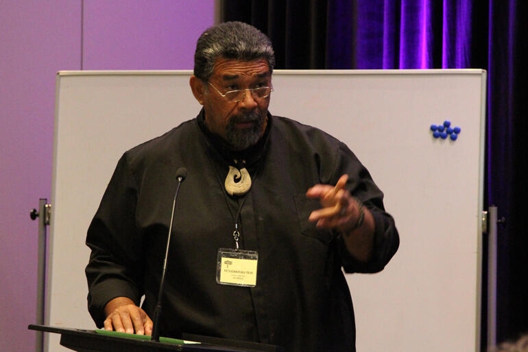Anglican Consultative Council member and Polynesia Synod delegate Fe'iloakitau Tevi moves the motion to install the Safe Church Charter.