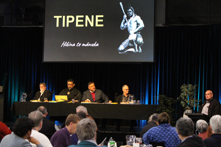 Sir Selwyn Parata seconds the motion in support of Tipene | St Stephen's high school.