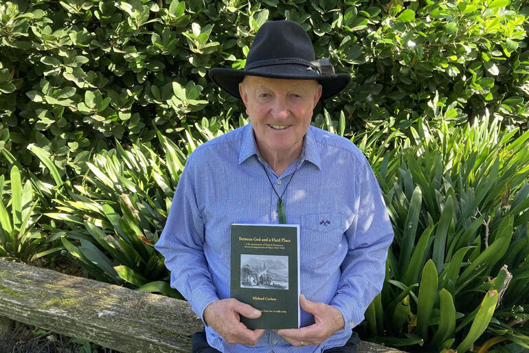 Education historian Michael Corboy with his history of early Pākehā - Māori missionary encounter, "Between God and a Hard Place."
