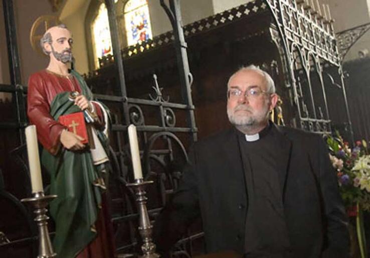 Father Stephen Bould in St Peter's, Folkestone. Photograph: Philip Toscano for the Guardian.