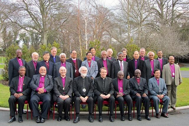 Anglican primates and officials pose for a group shot at the end of their meeting in Dublin, Ireland.