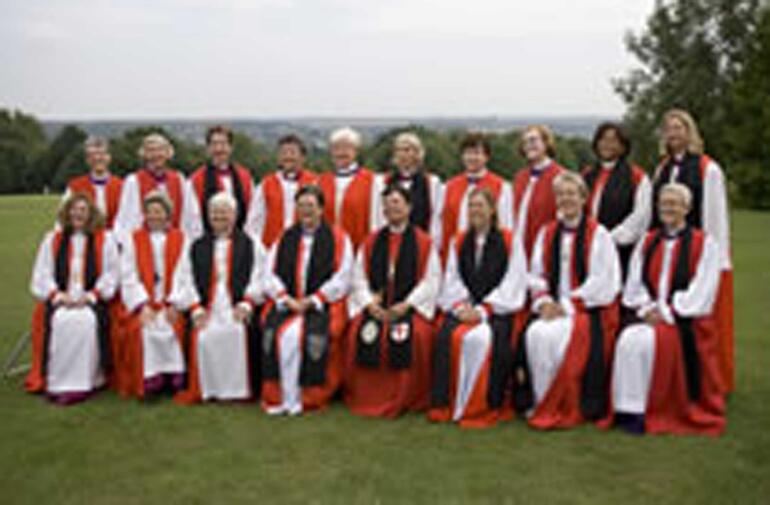 Women bishops line up at the 2008 Lambeth Conference.