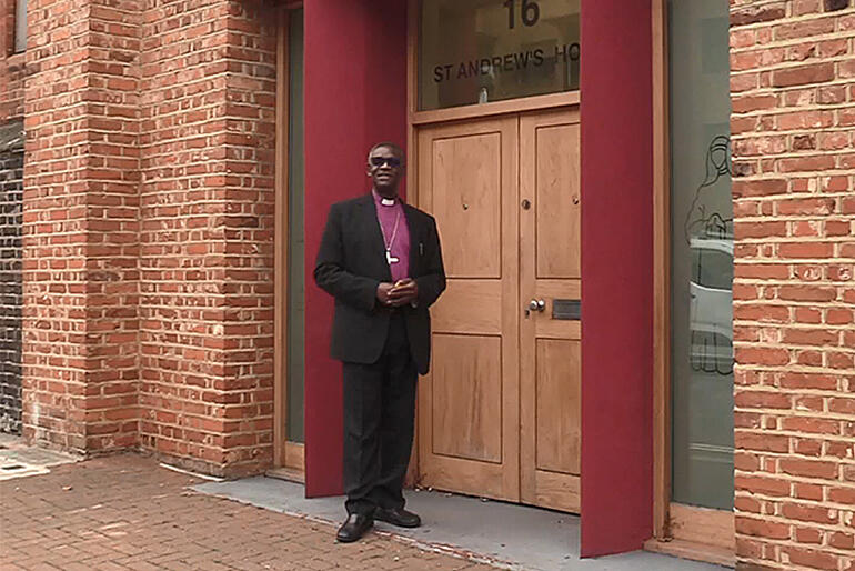 Secretary General of the Anglican Communion, the Most Rev Dr Josiah Idowu-Fearon, stands outside the Anglican Communion Office in London.
