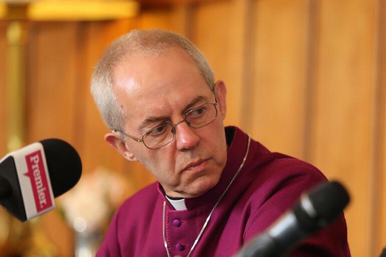 Archbishop of Canterbury Justin Welby is seeking a senior adviser for Anglican Communion Affairs. Image: Lambeth Palace press conference in 2018.