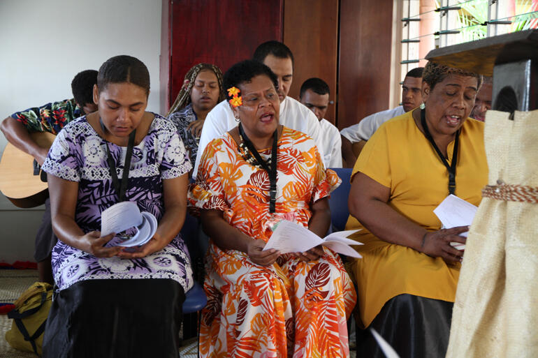 Staff and students from MAST and St John the Baptist College join the Fono in song. Staff and students from MAST and St John the Baptist College join the Fono in song.