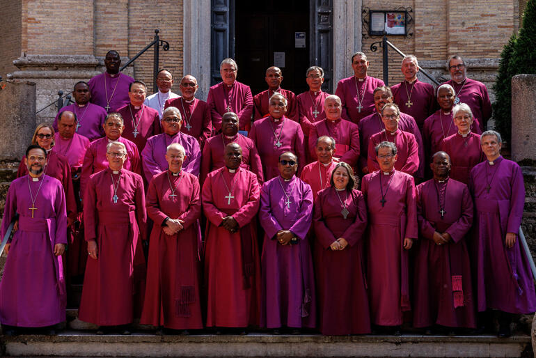 Archbishop Sione Ulu'ilakepa and Archbishop Don Tamihere amongst the 32 Primates of the Anglican Communion in Rome.