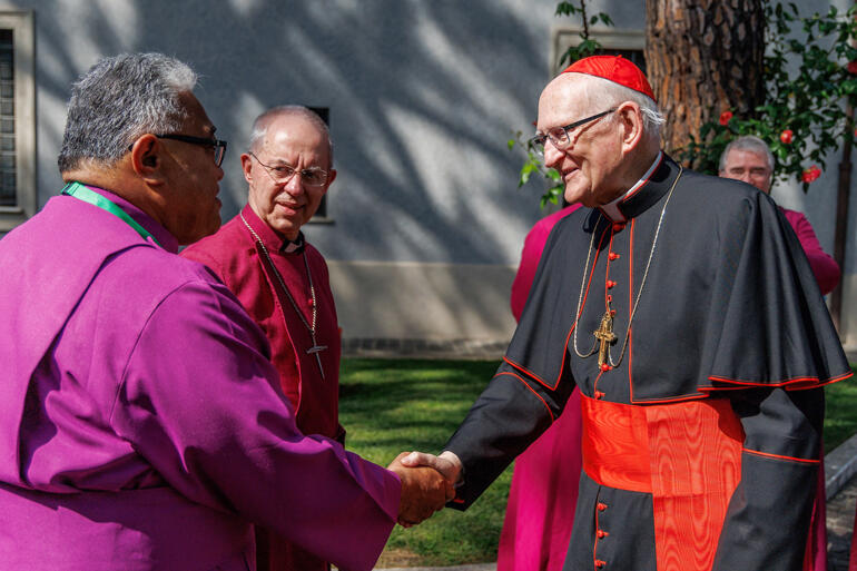 Archbishop Sione Ulu'ilakepa and Archbishop of Canterbury, Most Rev Justin Welby receive a welcome to Rome.