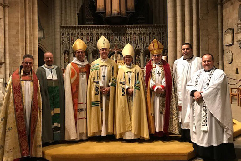 The Bishop of Leeds, the Rt Rev Nick Baines, alongside the new Bishop of Ripon. Leeds contains five episcopal areas, including Ripon.