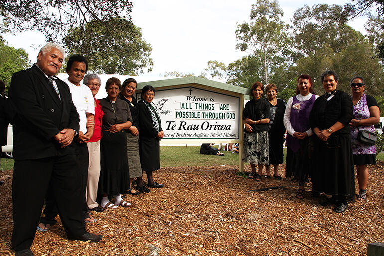 Some who gathered for the unveiling of the new signboard. That's the Rev Erroline Anderson on the left, and her husband Barry in the white tee shirt Some who gathered for the unveiling of the new signboard. That's the Rev Erroline Anderson on the left, and her husband Barry in the white tee shirt