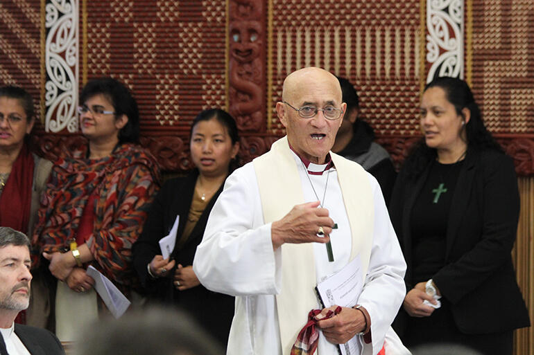 Bishop Muru Walters - who is related to Katene, and a former Ahorangi of Te Rau Kahikatea, speaks for the tangata whenua.