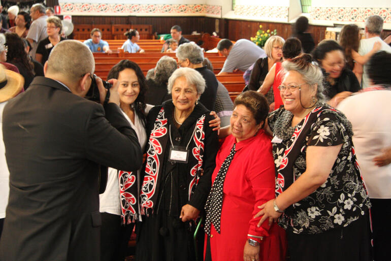 From left: Barby Waititi; Aunty Hine Hiku; Tahi Gage and Charlene Roberts. Greg Makutu is behind the camera.