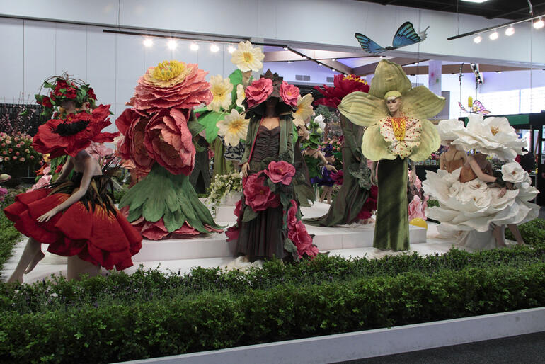 Some of Jenny Gillies' floral costumes: "transcending with passion."