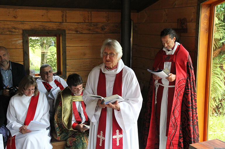 The Rev Margaret Good - Karen's Mum - reads the Gospel. John 21, 15-19.