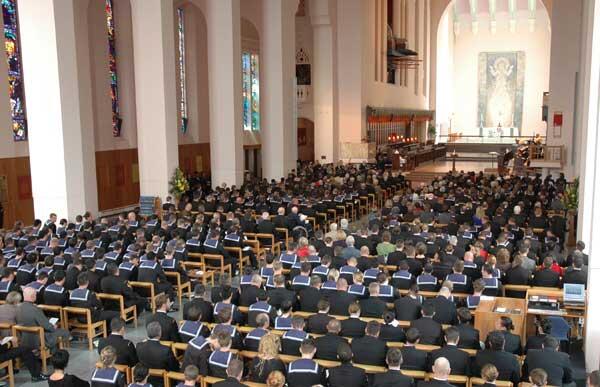  Royal New Zealand Navy sailors worshipping in Wellington Cathedral. Photo: Jay Berryman