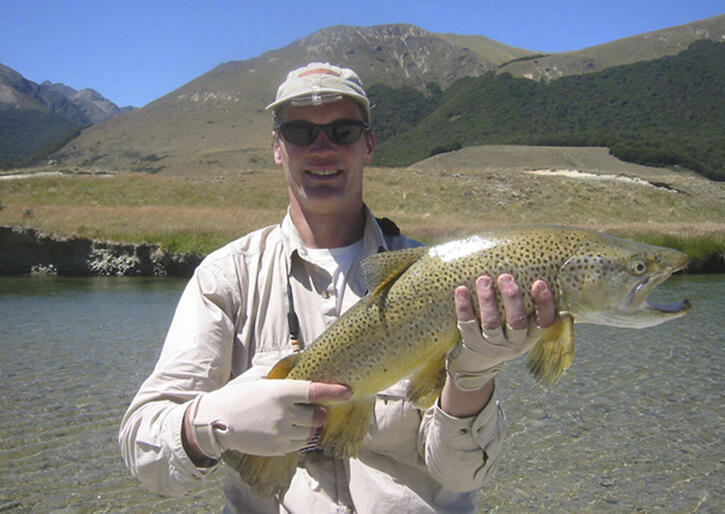 David Rice with a good catch from the Upper-Oreti River. David Rice with a good catch from the Upper-Oreti River.