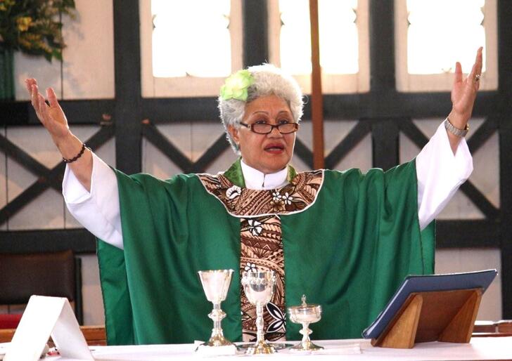 Archdeacon Taimalelagi Fagamalama Tuatagaloa-Leota celebrated the Eucharist at the memorial service.