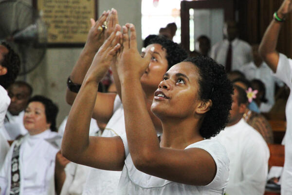 Once again, the young people of the Diocese of Polynesia played a prominent role in the service.