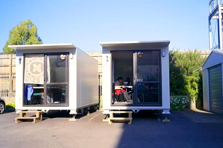 Two portacoms installed at Hukarere's learning hub at St Luke's Havelock North add more quiet study spaces.