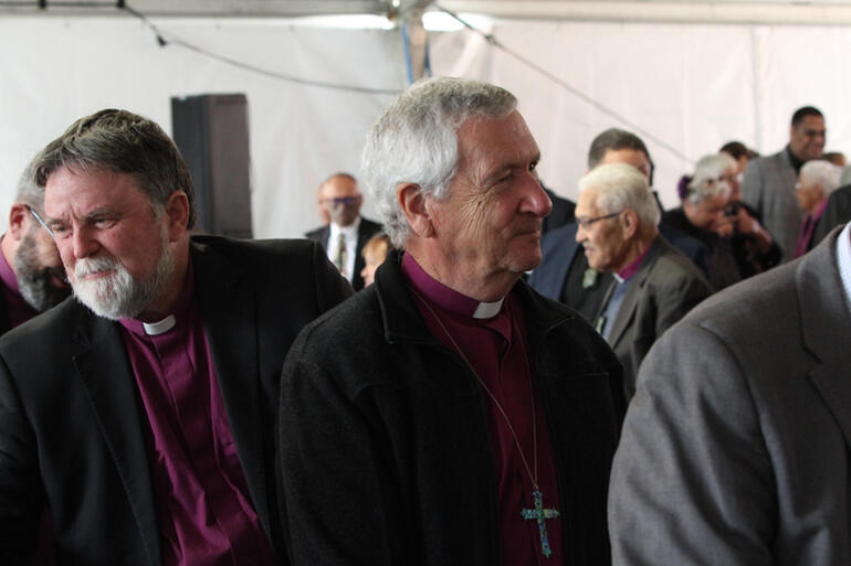 Archbishop Philip Richardson and Bishop Richard Ellena turn out to celebrate Bishop Ngarahu's years of faithful mission and ministry. Archbishop Philip Richardson and Bishop Richard Ellena turn out to celebrate Bishop Ngarahu's years of faithful mission and ministry.