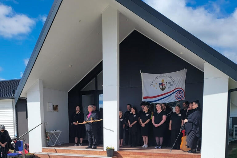 Bishop Richard Wallace speaks at a recent public event in Te Waipounamu.