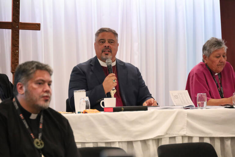 Archbishop Don Tamihere presents his paper on distributive justice to Te Rūnanganui in Ngā Motu this December.