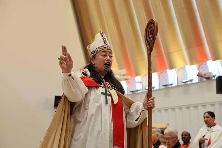 Bishop Susan Wallace offers her blessing at the end of her ordination service.