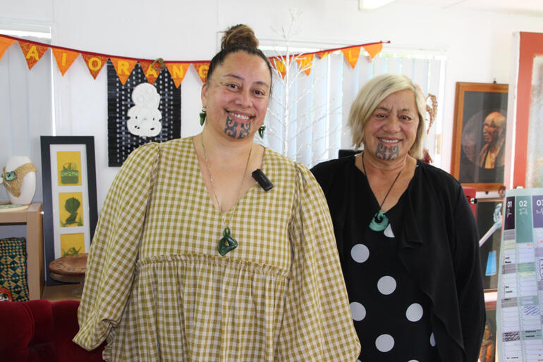 Hui Amorangi Manahautu Susan Wallace (left) manages the details for the growing community care hub at Te Waipounamu Centre,