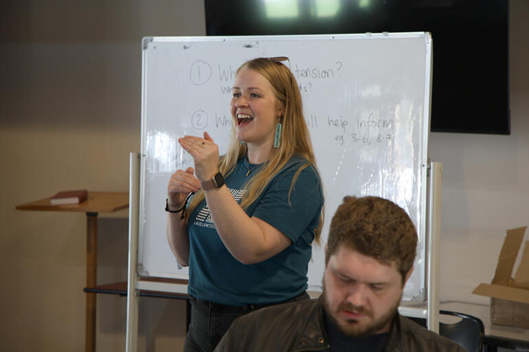 Zara Maslin sets out the Mana Taiohi Youth Work Code of Ethics during her workshop at The Abbey this August. Zara Maslin sets out the Mana Taiohi Youth Work Code of Ethics during her workshop at The Abbey this August.