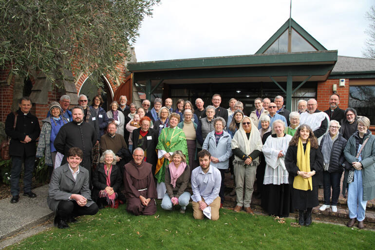 Members of the 2024 Anglo-Catholic Hui grab a photo after the final Eucharist at St Peter's Caversham. Members of the 2024 Anglo-Catholic Hui grab a photo after the final Eucharist at St Peter's Caversham.