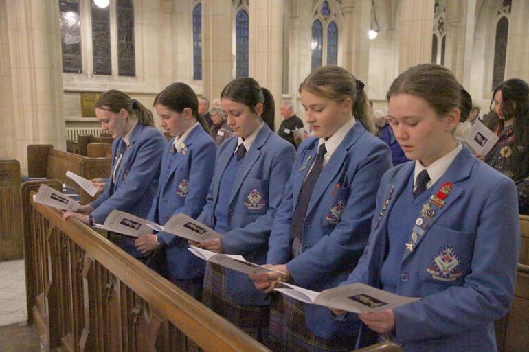 Olivia Adie, Devon Nicoll, Rosie Grounds, Sophia Manning & Lizelle van Niekerk join in from Queen's High School Christian group. Olivia Adie, Devon Nicoll, Rosie Grounds, Sophia Manning & Lizelle van Niekerk join in from Queen's High School Christian group.