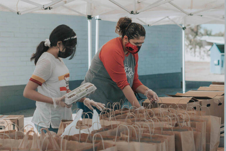 Auckland City Mission volunteers pack food parcels. Photo: https://givealittle.co.nz/fundraiser/nicolas-fundraiser-for-auckland-city-mission Auckland City Mission volunteers pack food parcels. Photo: https://givealittle.co.nz/fundraiser/nicolas-fundraiser-for-auckland-city-mission