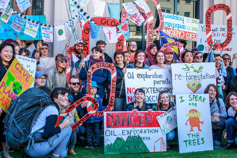 Wellington Anglicans brought their 'zero carbon' message out loud and clear on the nationwide day of school strikes for climate on 27 September.