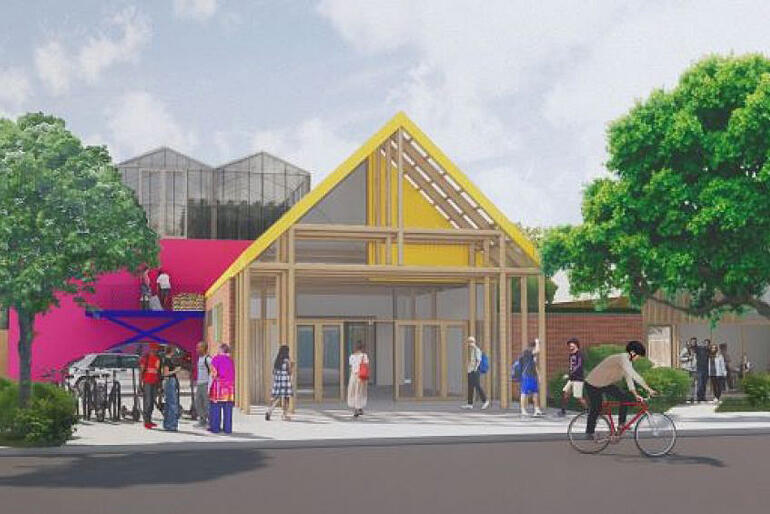 An architectural artist's impression shows Te Hurihanga Ō Rangatahi: the youth holistic health hub to be built on AnglicanCare land in Christchurch.