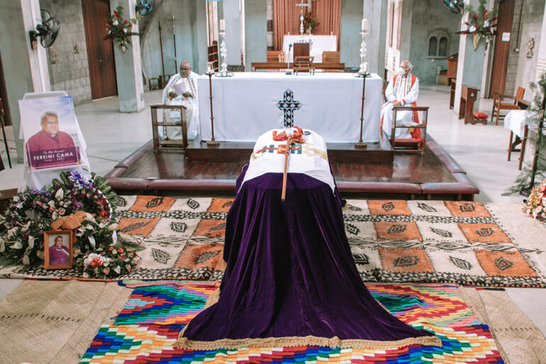Archbishop Fereimi Cama is honoured and farewelled at a funeral in Holy Trinity Cathedral Suva on Friday 9 July, 2021.