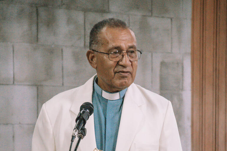 Rev Tomasi Tarabe from Archbishop Fereimi's first home in Ono-i-lau gave the first eulogy in Fijian.