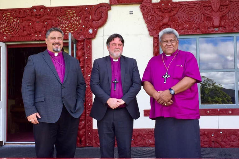 Archbishop Don Tamihere, Archbishop Philip Richardson and Archbishop Fereimi Cama in Aotearoa New Zealand, 2019.