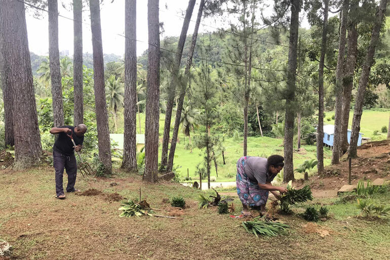 Members of St John's Anglican Church in Wailoku complete their Season of Creation clean-up day with plantings in the church grounds.