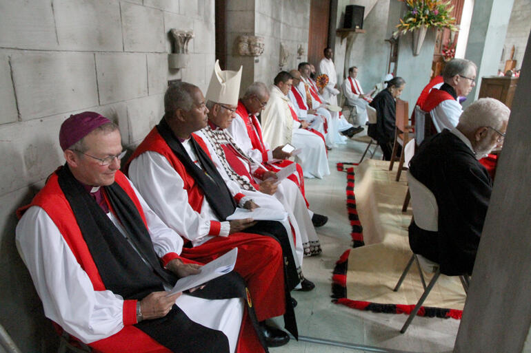 Bishops L-R: +Steven Dunedin, +Clarence Wangaratta, +Ngarahu Manawa o Te Wheke & +Henry Vanua Levu & Taveuni.